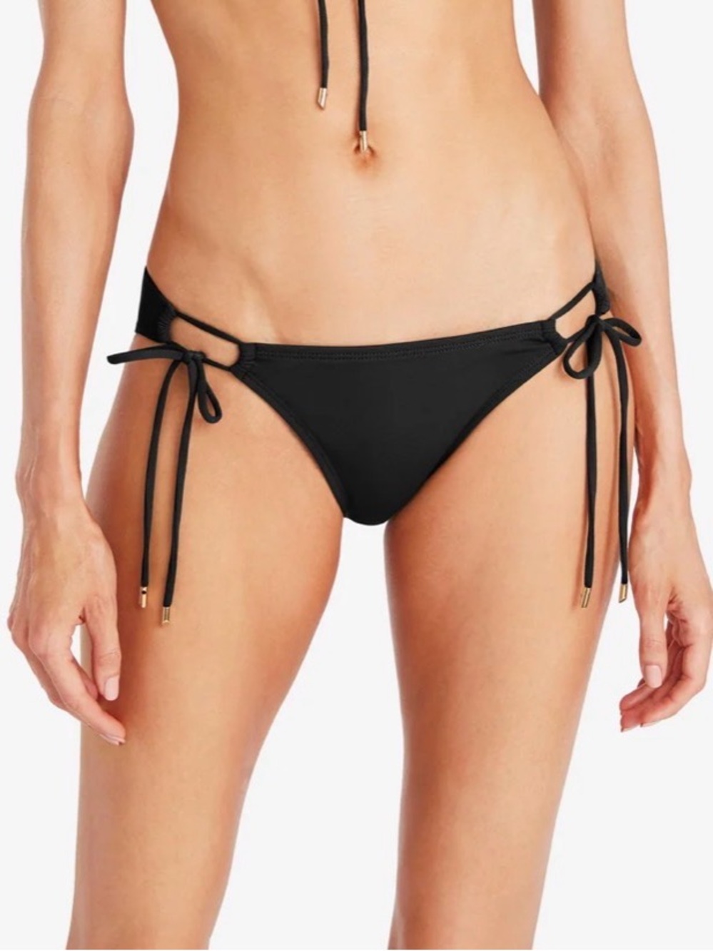 Robin Piccone Black Audrey Side-Tie Bikini Bottoms
